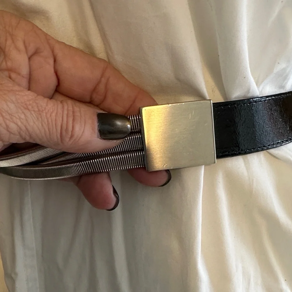 Suzi Roher Black Belt with Circular Silver Buckle
